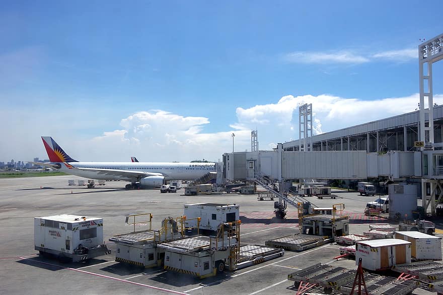Republic Of The Philippines, Philippine Airlines, Airplane, Manila, transportation, industry, mode of transport, air vehicle, cargo container, commercial airplane, machinery