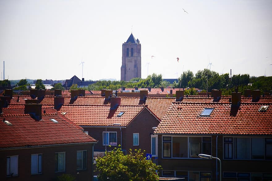 kaupunki, kylä, Etelä-Hollanti, merenrantakohteessa
