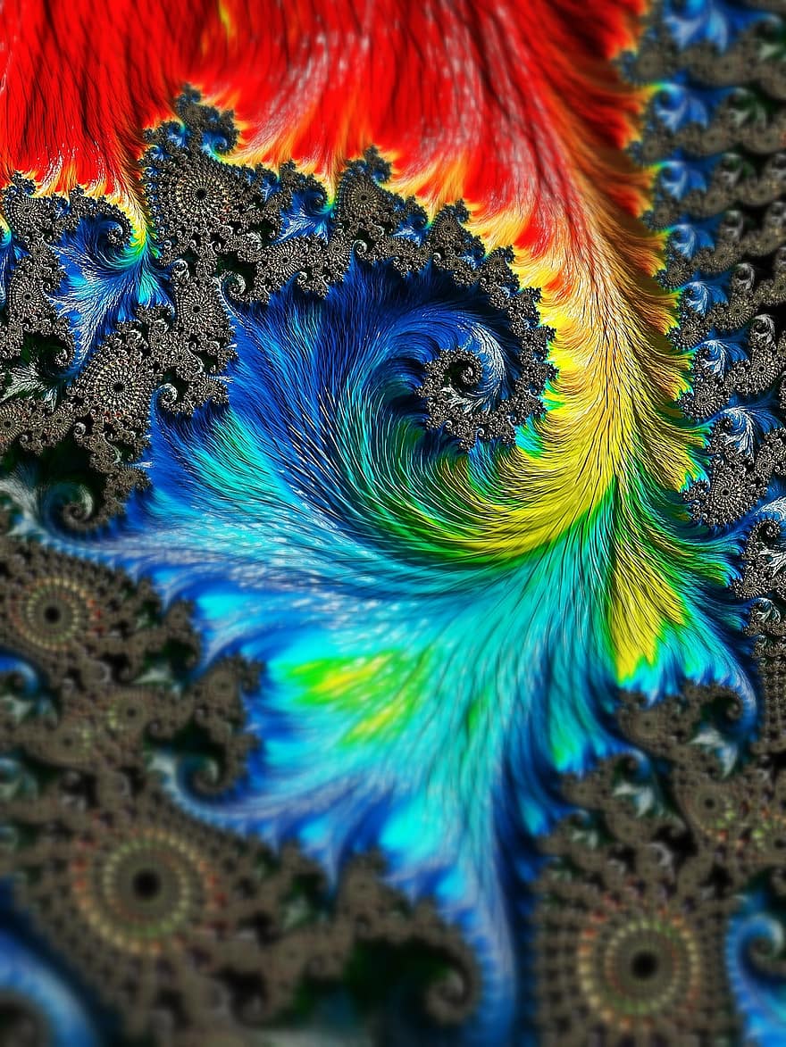 fractal, χρωματιστά, αφηρημένη, Συγκεντρώνω, μετατόπιση κλίσης