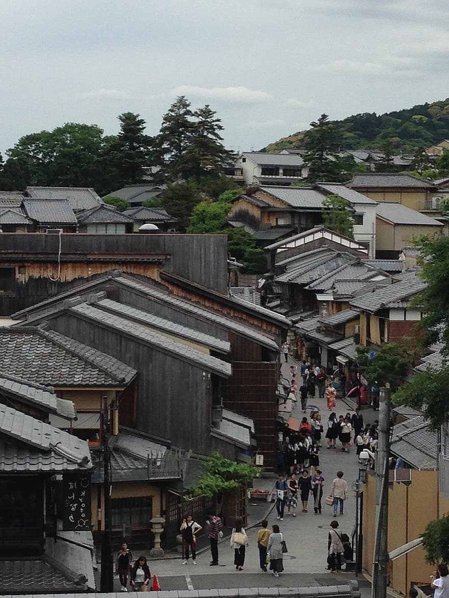 Japon, Kyoto, ville, toit, architecture, des cultures, paysage urbain, extérieur du bâtiment, endroit célèbre, culture est-asiatique, Voyage