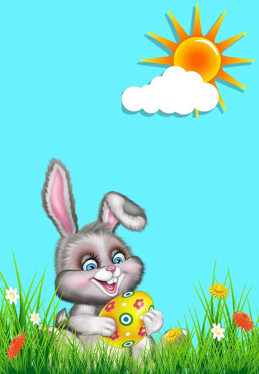 Paskalya, Paskalya Tavşanı, Paskalya yumurtaları, Mutlu Paskalyalar, Paskalya Günleri, Paskalya festivali, paskalya kartı, paskalya teması, bahar, çayır, çimen