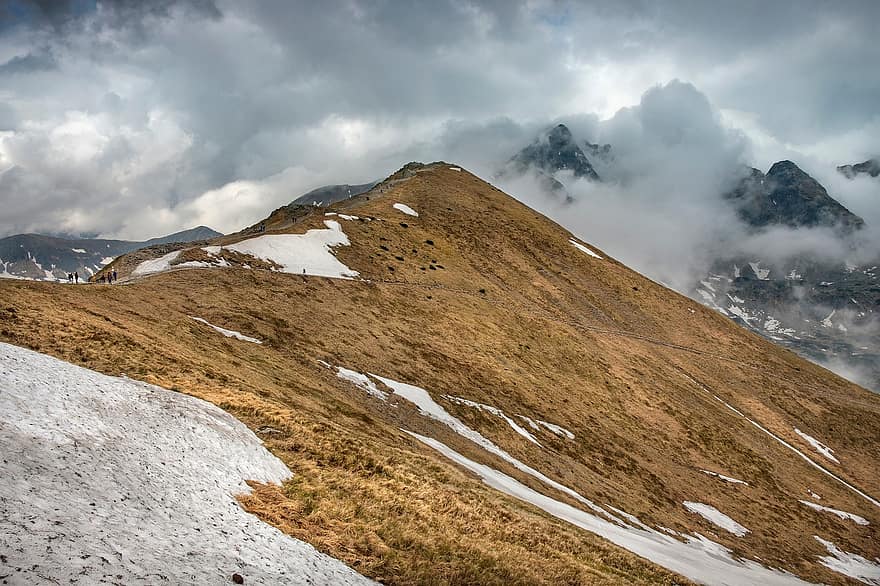 paesaggio, natura, montagna, Tatry, Monti Tatra polacchi, la neve, gli alti tatra, Monti Tatra In Primavera, vertice, arrampicata, pista