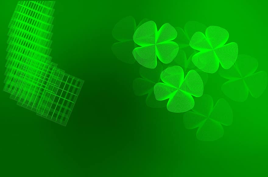 Background, Pattern, Clover, Leaf, Cloverleaf, Chance, Lucky, Green, Abstract, Wallpaper, Green Abstract