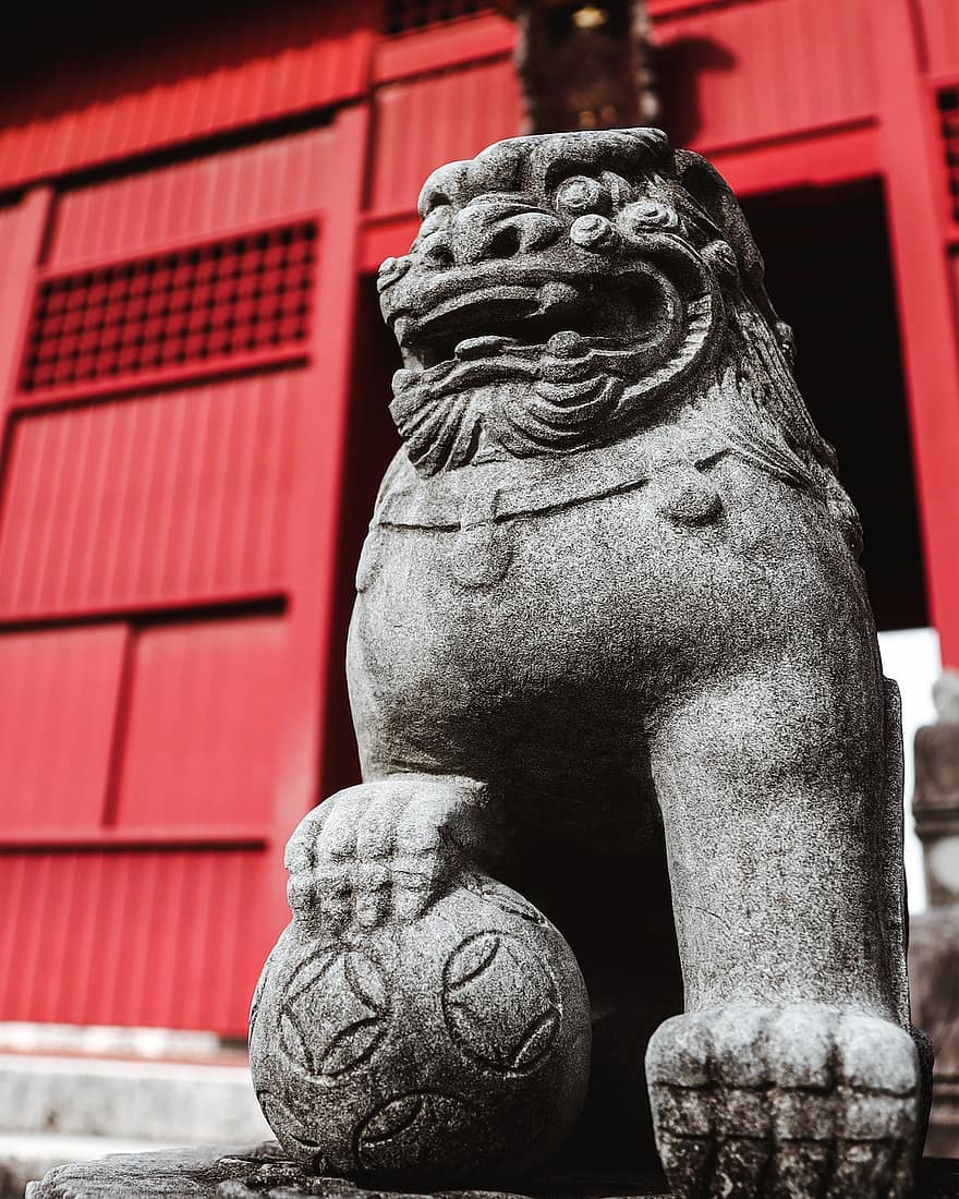 shisa, escultura, decorativo, estátua, estatua de pedra, Okinawa, Japão