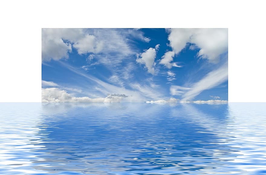 雲、波、海、抽象、空、青、夏、cloudscape、背景画像、デスクトップの背景