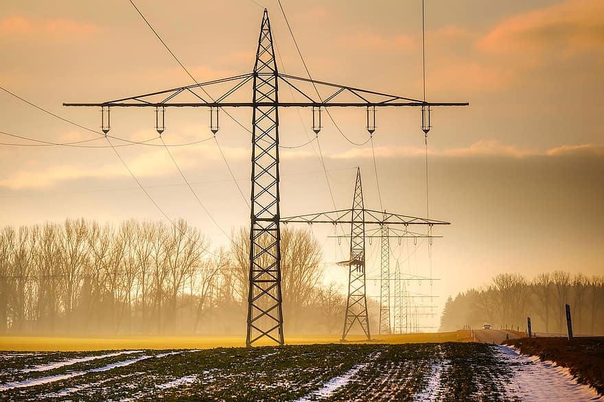 High Voltage, Electricity, Cables, Technology, Electricity Pylons, Overhead Lines, Power Supply, Landscape, electricity pylon, fuel and power generation, power line