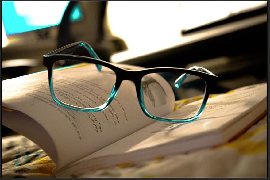 แว่นตา, หนังสือ, ตำราเรียน, วรรณกรรม, ศึกษา, อ่าน, แว่นอ่านหนังสือ, แว่นสายตา, เลนช์