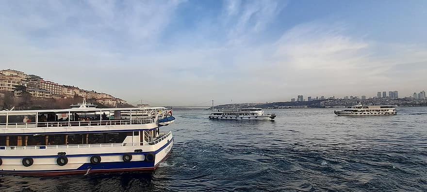 İstanbul, boğaz, deniz, seyahat, turizm, vapurları, deniz gemi, taşımacılık, Su, ulaşım modu, gemi
