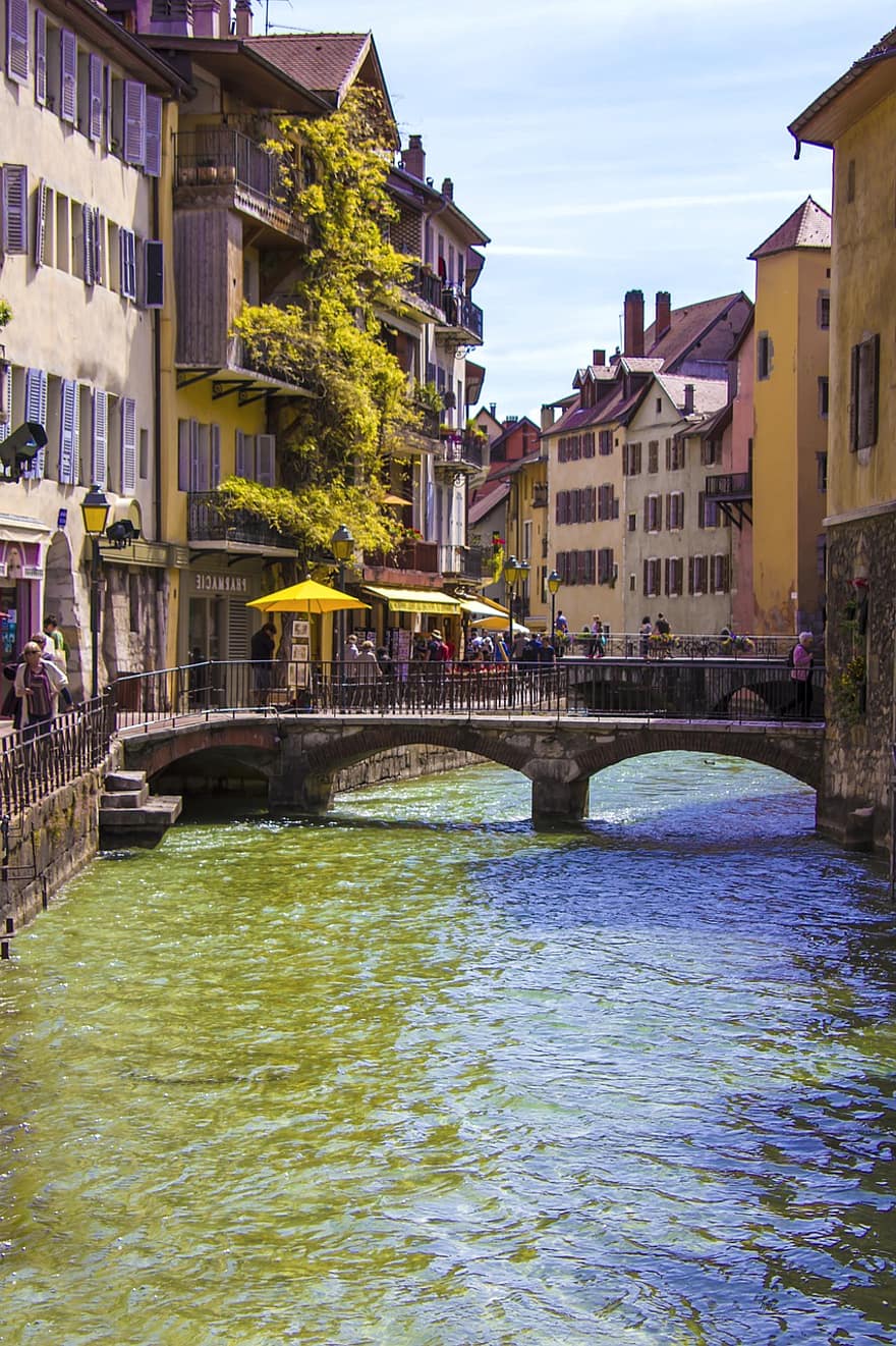 France, ville, canal, immeubles, Urbain, endroit célèbre, architecture, eau, paysage urbain, pont, Voyage