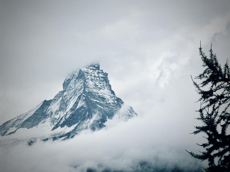 Góra, mgła, Natura, podróżować, badanie, Matterhorn