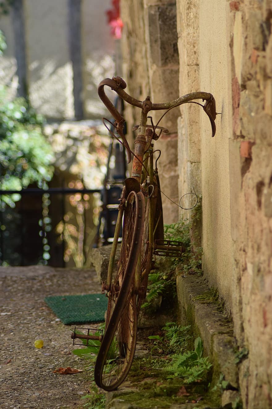 bicicleta, bicicleta velha, oxidado, Bicicleta Resistida