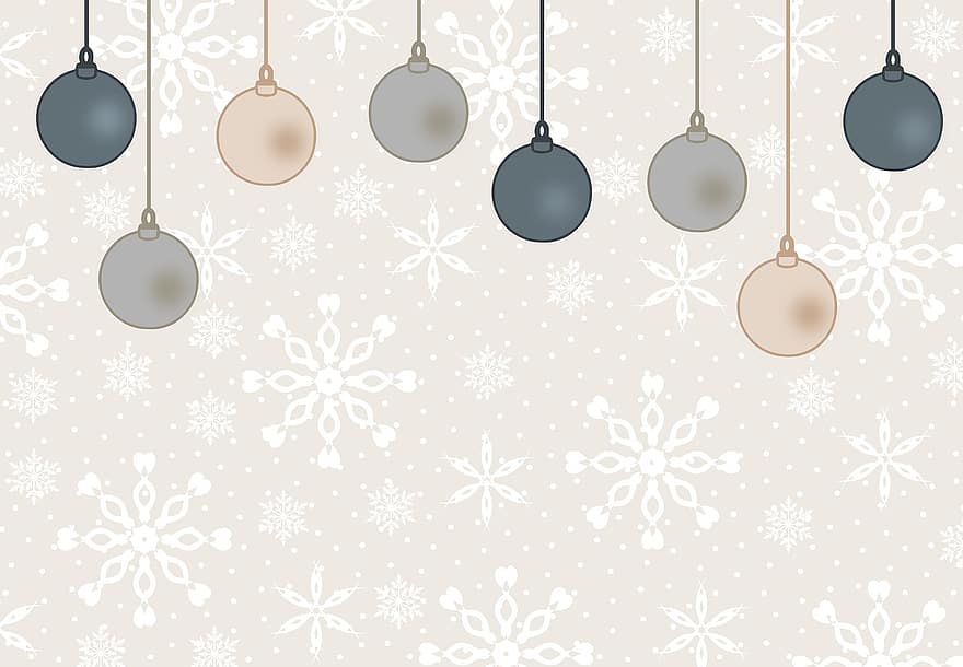 Nadal, hivern, baubles, decoració, ornaments, floc de neu, nadal, fons, celebració, il·lustració, temporada
