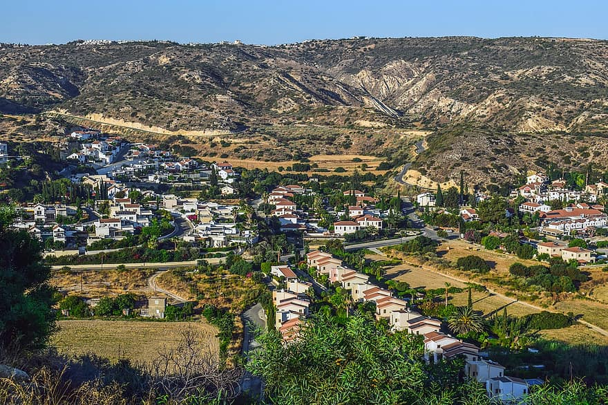 Kipras, Pissouri, kurortas, kaimas, kraštovaizdį, peizažas, ryte