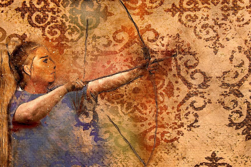 archer, tir à l'arc, femme, cambre, sport, flèche, cible, objectifs, arme, à coup sûr, Bogensport