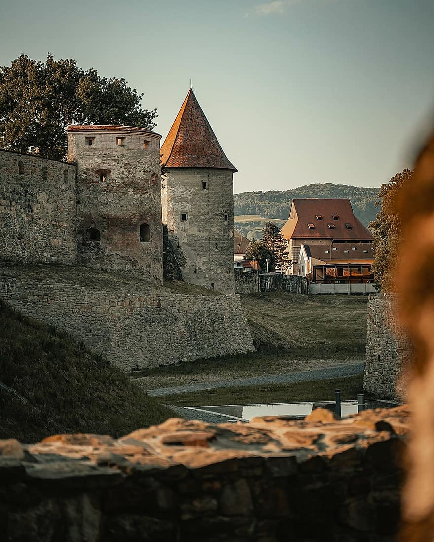 スロバキア、城、中世の、建築、記念碑、建物、歴史的な、ランドマーク