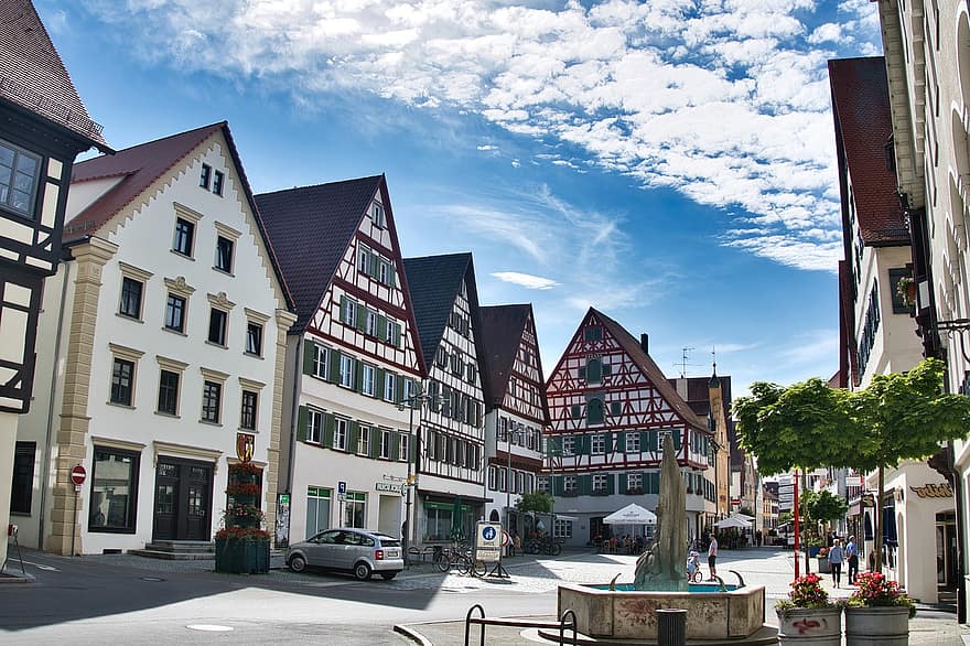 ulica, stare Miasto, Budynki, Austria, Droga, wioska, średniowieczny, architektura, historyczny, znane miejsce, na zewnątrz budynku