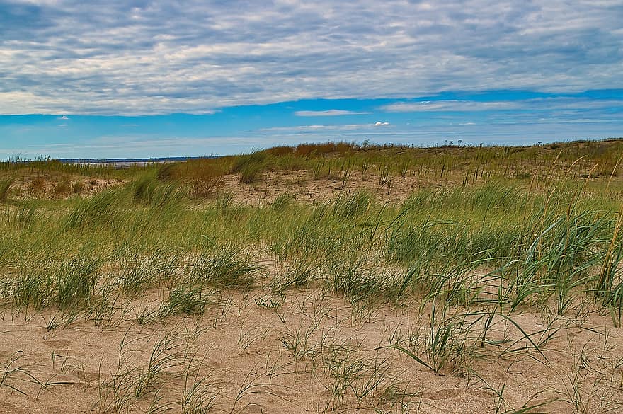 sand, strand, mont saint michel, landskab, Normandiet, Frankrig