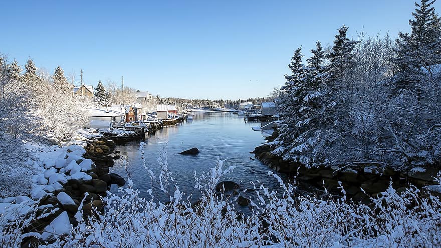Herring Cove, Winter, Season, Boats, Travel, Outdoors, Fishing, snow, tree, forest, ice