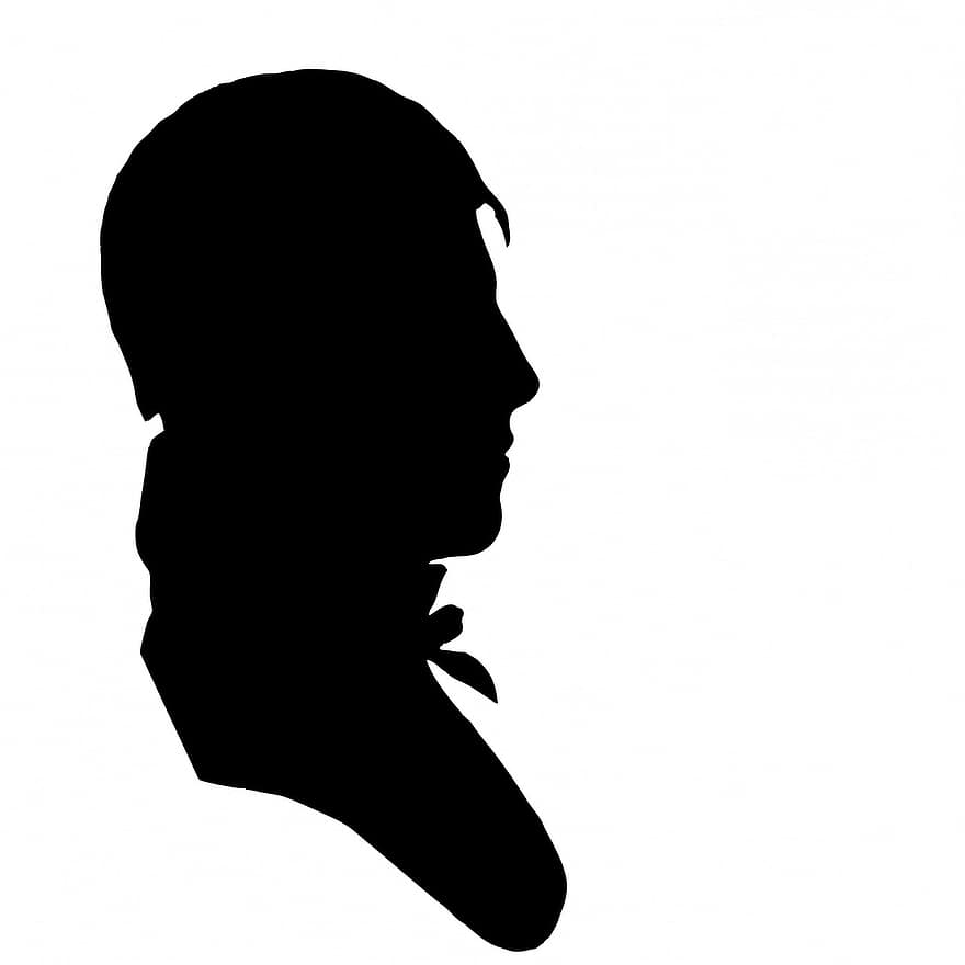 Mann, männlich, Person, Jahrgang, Büste, Kopf, Profil, schwarz, Silhouette, Kunst