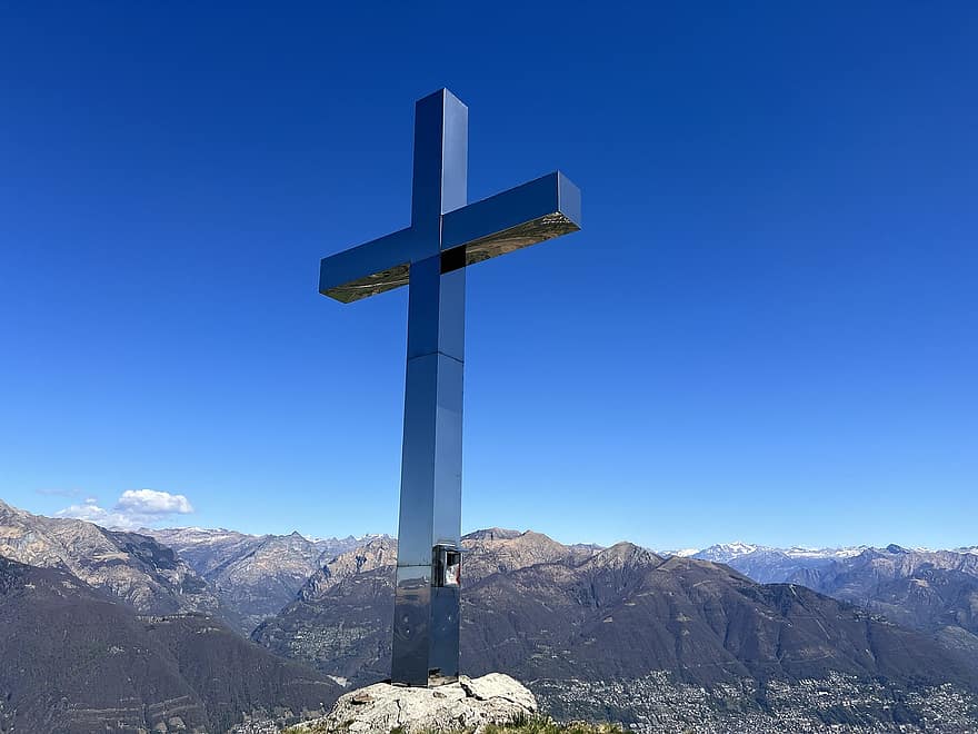 sommet, pics, les sentiers, les chemins, Vers l'épingle de la croix, itinéraire alpin, Alpes, marche, ciel, dessus, excursions