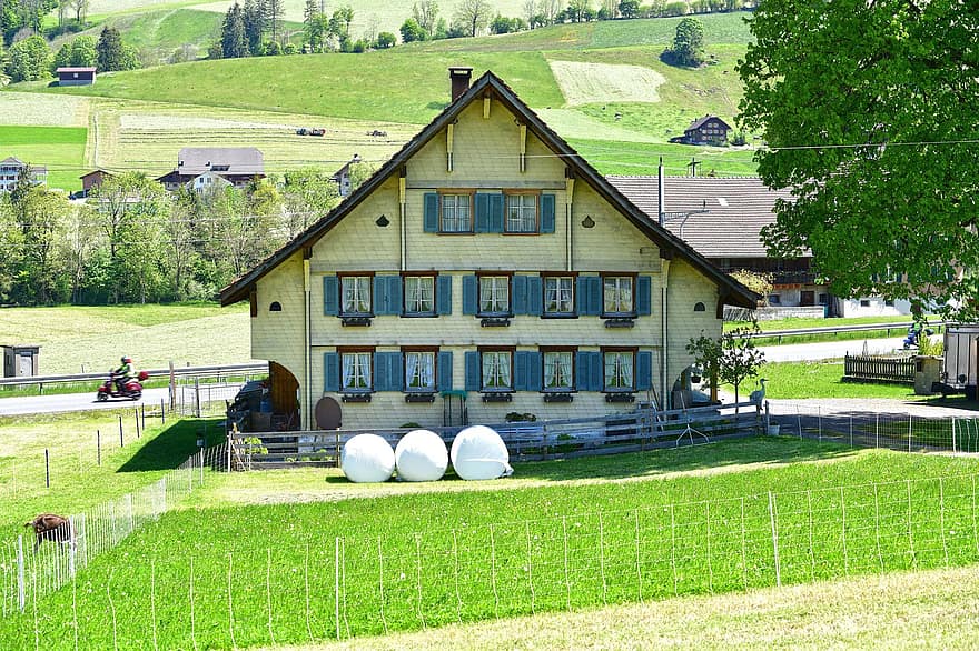 namas, kabina, sodas, Entlebuchas, Šveicarija