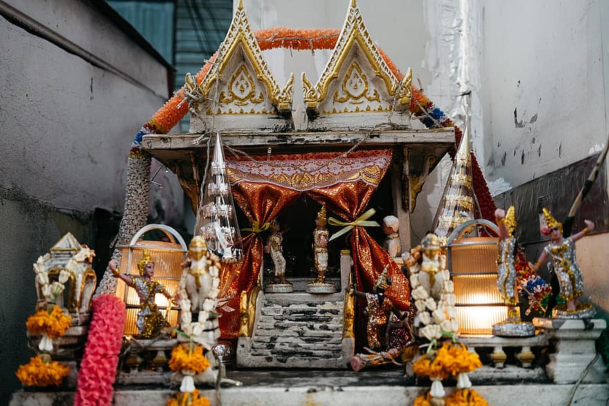 Świątynia buddyjska, Tajlandia, architektura, świątynia, Azja, Bangkok, rzeźby, budynek, religia, kultury, buddyzm