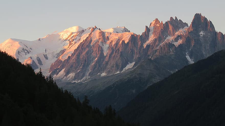 montagne, catena montuosa, la neve, picco, superiore, Alpi, Mont Blanc