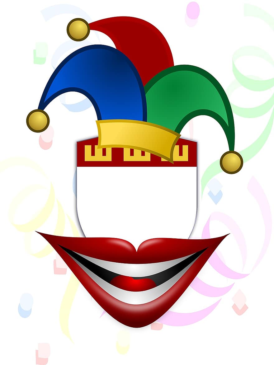 Carnival, Mockup, Confetti, Streamer, Mask, Fool-time, Party, Fool's Cap, Fool, Mouth, Lips