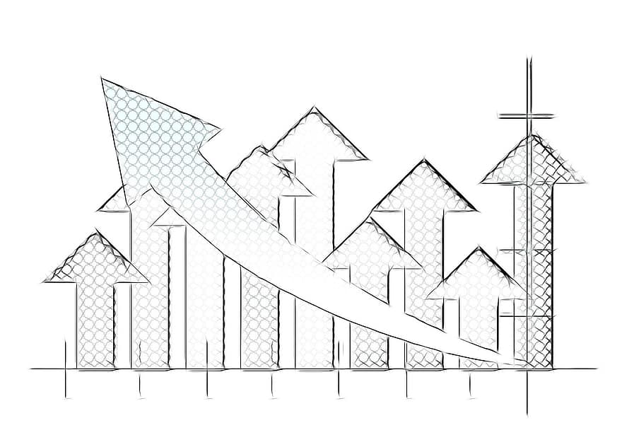 Stock Exchange, Trading Floor, Business, Arrow, Direction, Curve, Scale, Development, Trend, Top, Upward