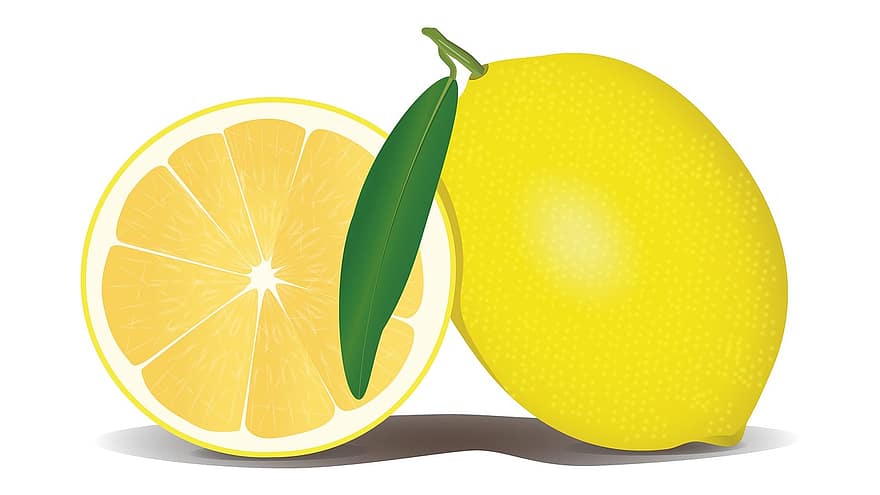 лимон, плодове, жълт, цитрусов