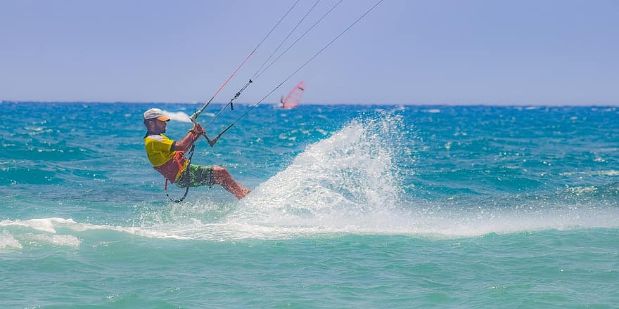 surfer, surfing, sport, kite surfen, extreem, wind, activiteit, snelheid, kitesurfen