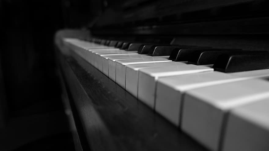 klavír, klíče, nástroj, klasický