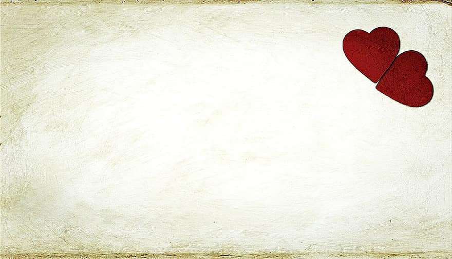 빨간, 마음, 두개의 심장, 애정, 애인, 일, 휴일, 디자인, 낭만적 인, 모양, 장식