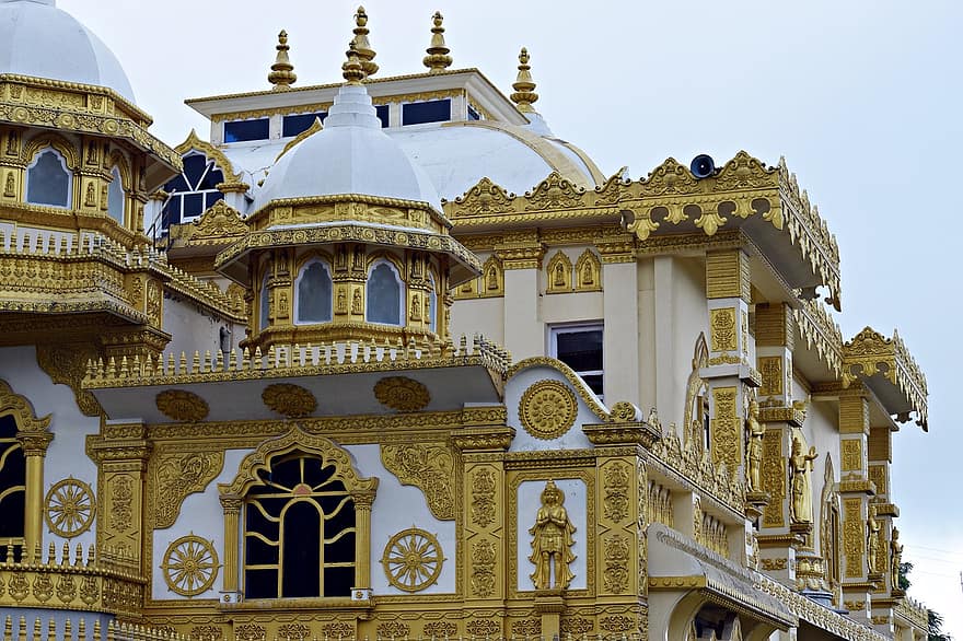 chrám, zlatý, architekt, budova, cestovat, architektura, Indie, duchovní, buddhismus