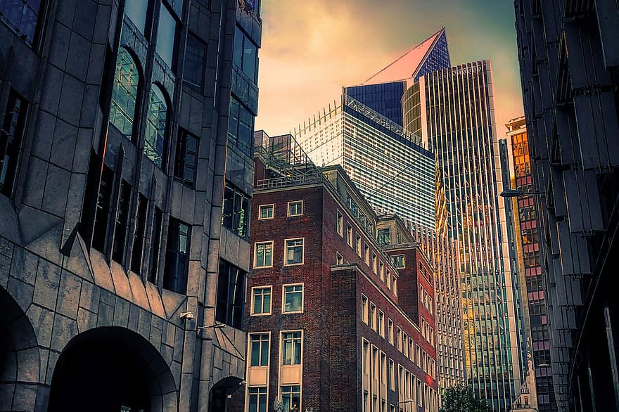 Gebäude, die Architektur, Stadt, städtisch, Horizont, moderne Gebäude, Bürogebäude, Metropole, Innenstadt, London, England