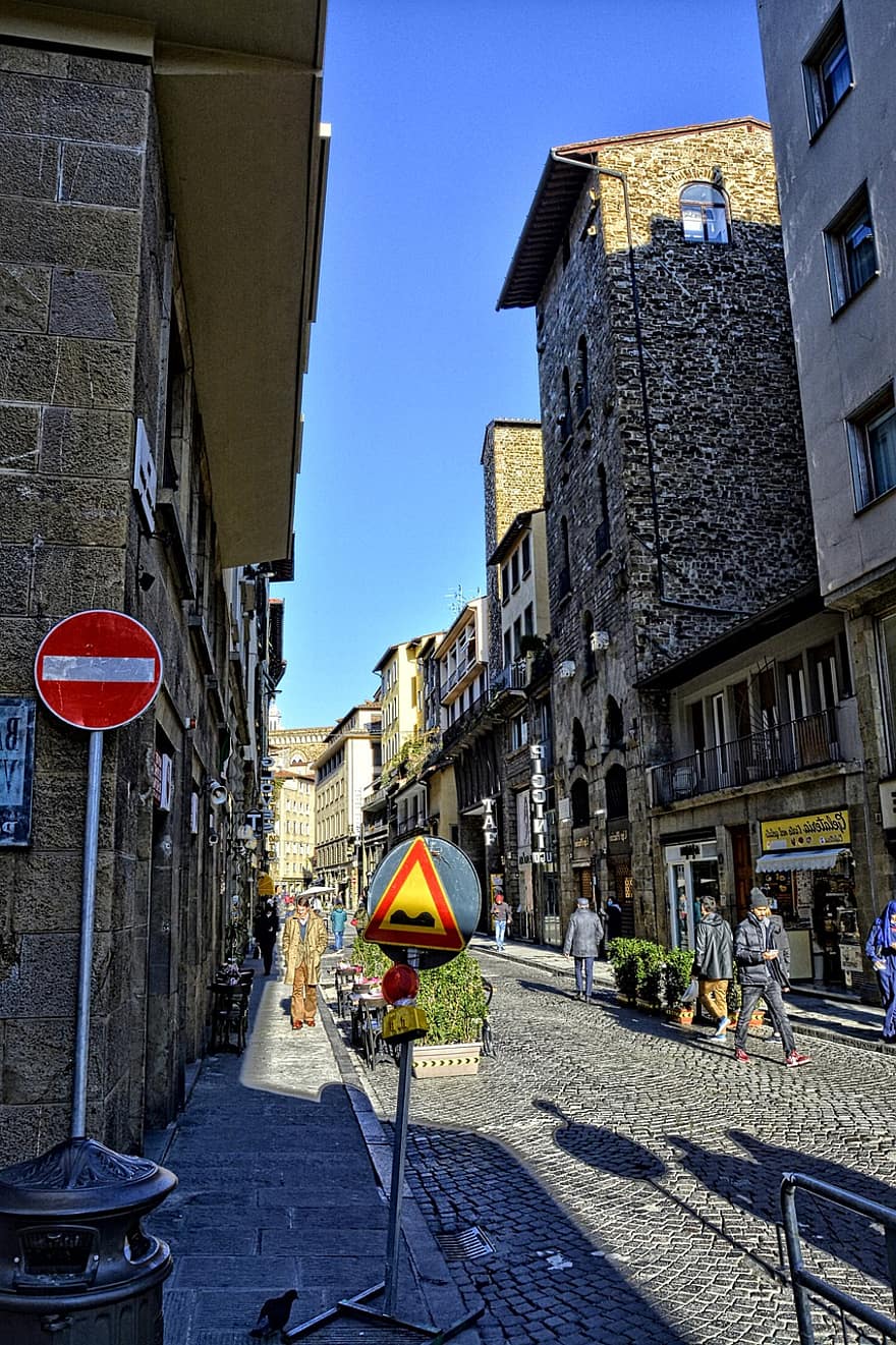 Firenze, utca, város, építészet, híres hely, épület külső, városkép, városi élet, épített szerkezet, kultúrák, utazás