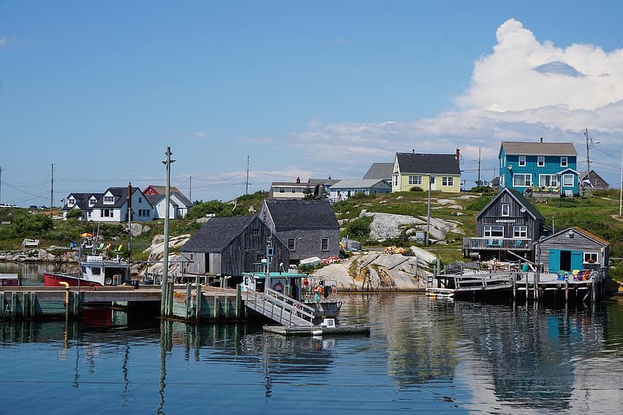 „Peggy's Cove“, Naujoji Škotija, Kanada, vandenynas, jūros, pakrantėje, kelionė, kraštovaizdį, akmenys, jūrų, turizmą