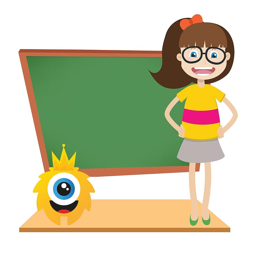 Blackboard, Kids, Cute, Illustration, Clipart, Graphics, The Classroom, Materials, Teaching Materials, Study Of, Students