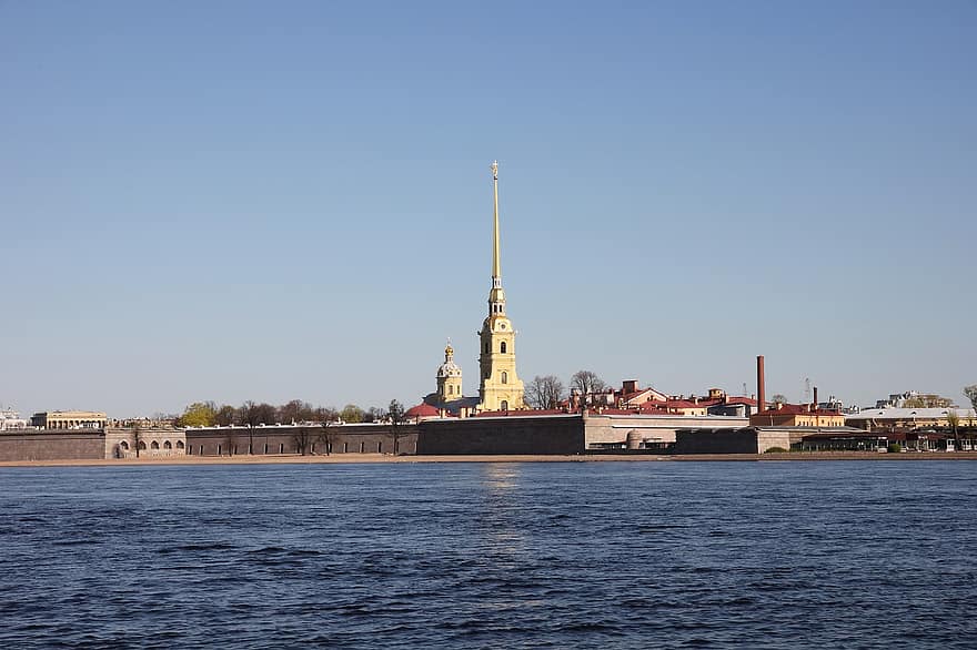 stad, reizen, toerisme, Europa, St. Petersburg, Bekende plek, architectuur, water, geschiedenis, blauw, religie