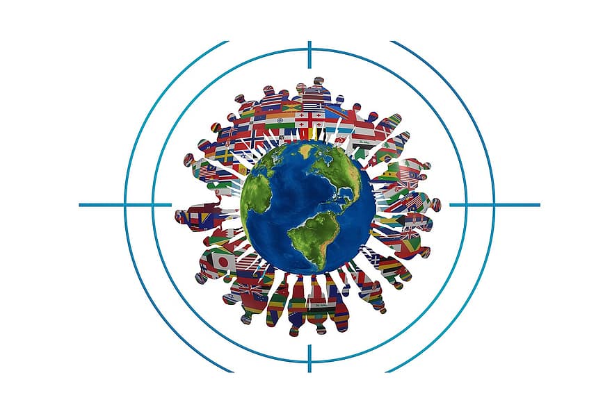 झंडे, निजी, गोल, विश्व, धरती, ग्लोब, टोपी का छज्जा, समुदाय, देश, अंतरराष्ट्रीय, भूमंडलीकरण