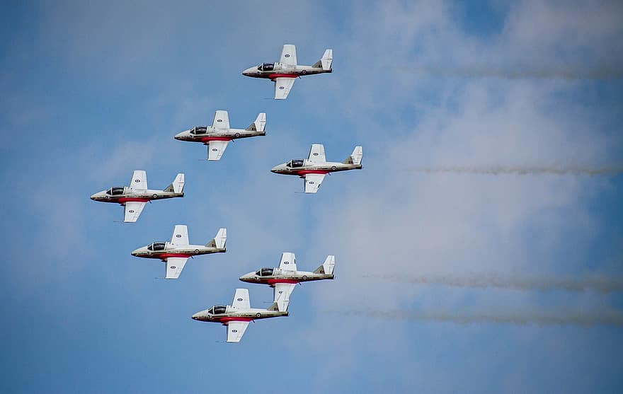 snowbirds, 431 légi bemutató század, királyi kanadai légierő, harcos, repülőgép, légibemutató, repülés, repülő, Vadászrepülő, katonai, kaszkadőr