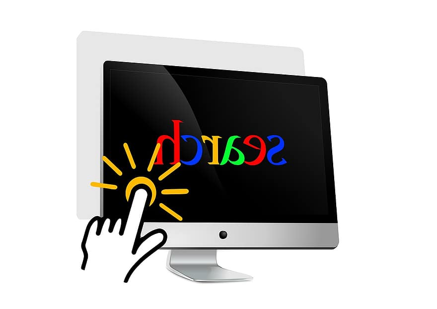 monitor, google, pantalla, toque, mano, dedo, hacer clic, haga clic en, optimización de motores de búsqueda, seo, buscador