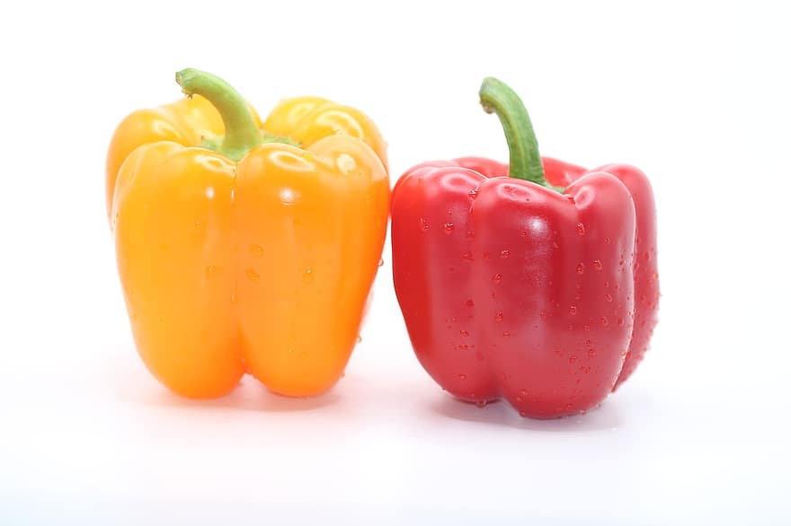 Bell Pepper, Spicy, Flavor, Red Bell Pepper, Yellow Bell Pepper, vegetable, freshness, food, yellow, organic, healthy eating