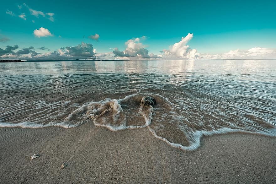 Strand, Meer, Okinawa, Ozean, Landschaft, Küste, Sommer-, Sand, Welle, Wasser, Blau