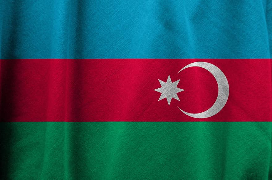 アゼルバイジャン、旗、国、シンボル、全国の、国家、愛国心、愛国心が強い、国籍