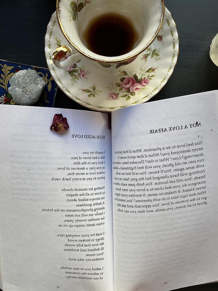 Book, Coffee, Poetry, Poems, Cup, Reading, Writer, Poet, paper, drink, table