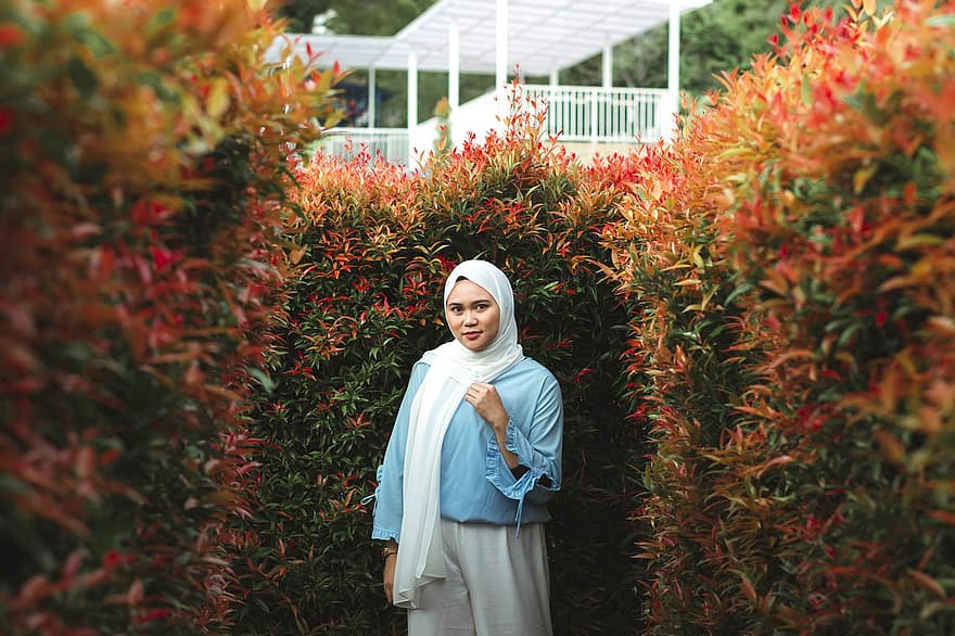 Kadın, müslüman kadın, Bahçe, doğa, portre