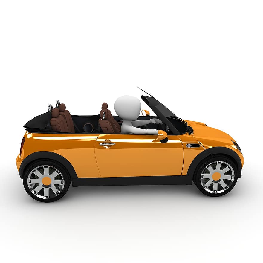 mini, átváltható, sofőr, felső, hajtás, nyitható tetejű autó, jármű, átalakítható vezető