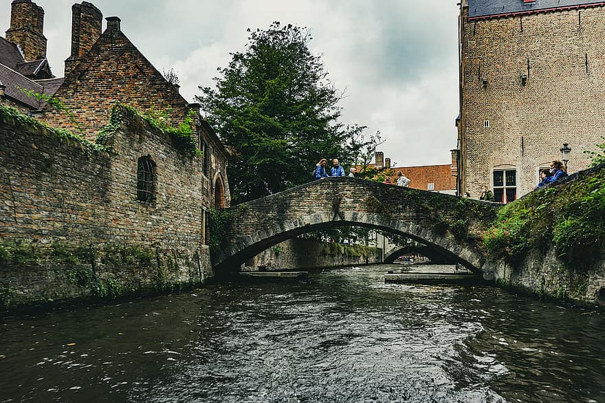 Bruges, достопримечательности, воды, исторический, романтик, строительство, канал, архитектура, Бельгия, средний возраст, памятник культуры