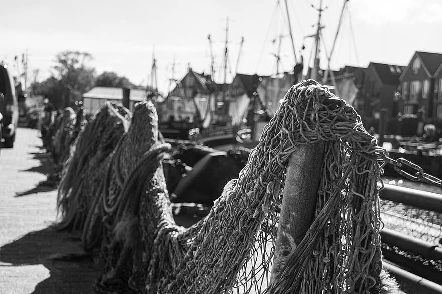 Fishing Nets, Nets, Marina, Wharf, Port, Pier, Fishing Village, Fishing Town, Dock, Boatyard, Boats